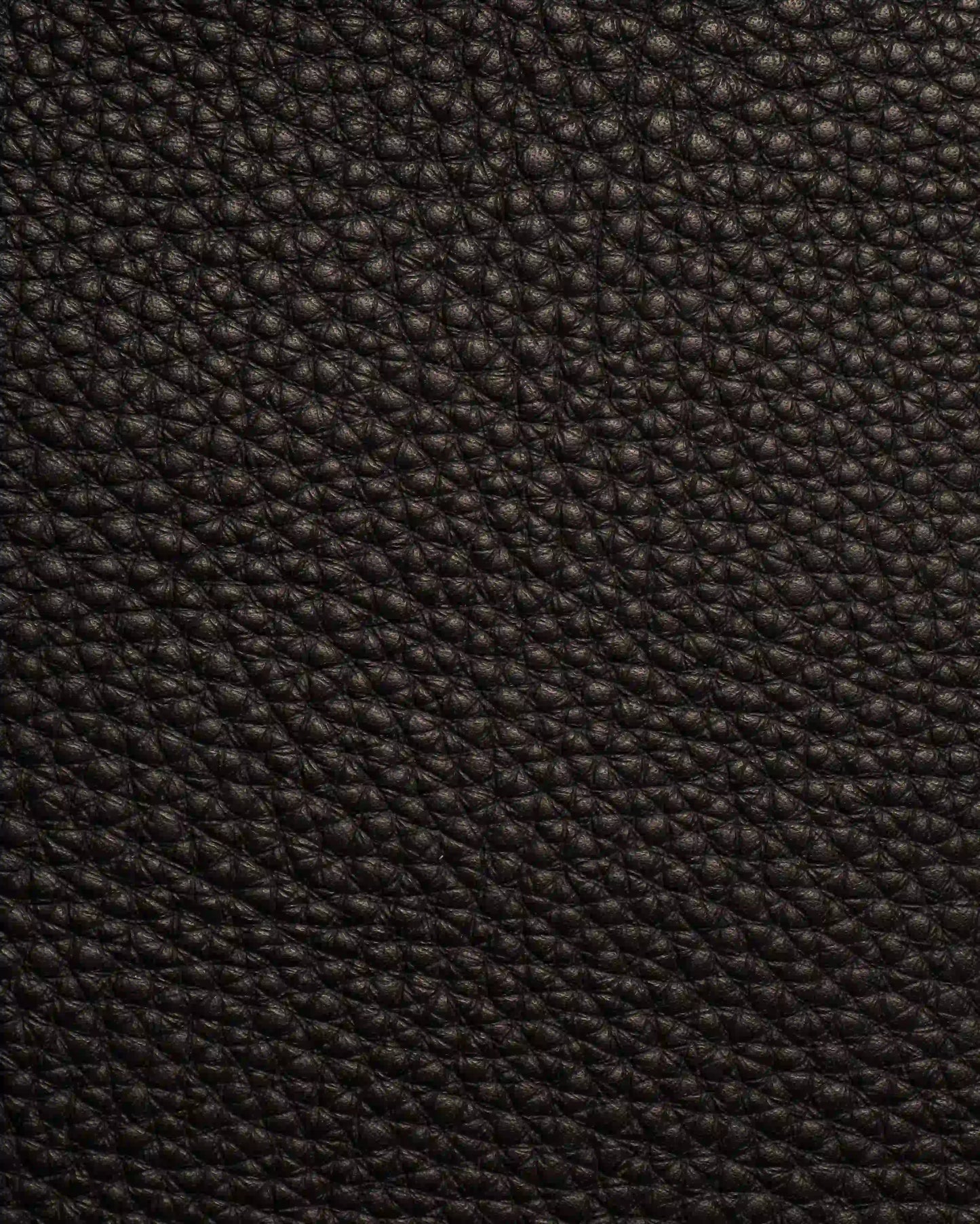 Full-grain black leather macro